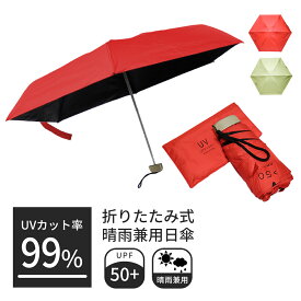 あす楽 送料無料 日傘 折りたたみ傘 晴雨兼用 携帯 女性用 折り畳み UPF50＋ 99％UVカット スリム 通勤 通学 全2色　tk-150