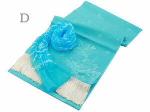 2点セット 七五三 お子様用 ポリエステル 志古貴(しごき)・ナイロン 帯揚げ 2点セット 全4色 ks-102