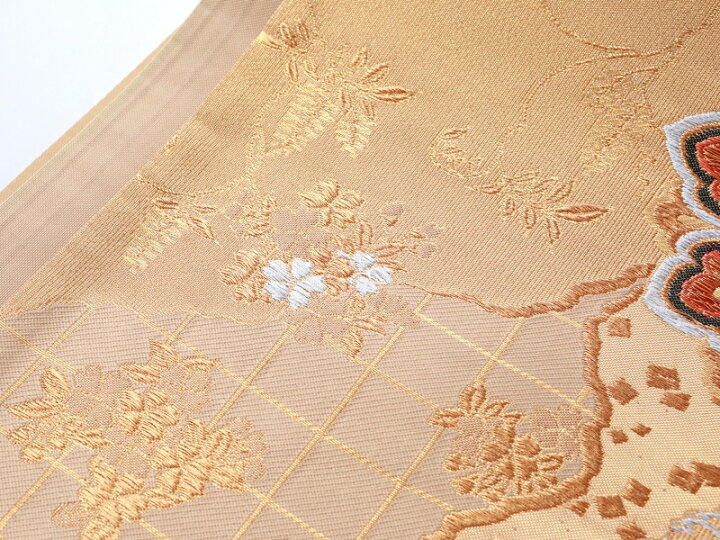 楽天市場】お仕立てサービス 京都西陣織 礼装用 高級袋帯 六通柄 金茶  