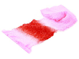 七五三 女の子 正絹 ぼかし 帯揚げ 単品 ピンクと赤 ss-99-11