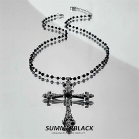 ネックレス レディース クロス ロングネックレス 十字架 ブラックホワイト 4color アクセサリー ロックファッションV系 ギャル ハロウィン コスプレ イベント