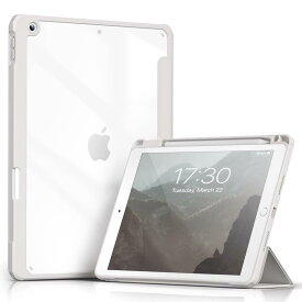 Aoub iPad 9世代 ケース 10.2 インチ iPad ケース 第9/8 /7世代 2021 2020 2019 透明バックカバー ペン収納
