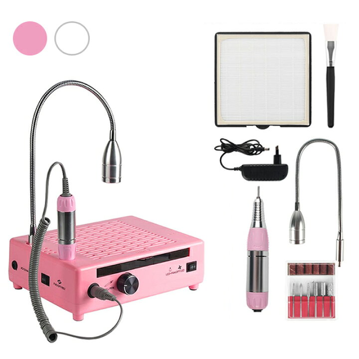 楽天市場】オールインワン 集塵機 電動ネイルドリル LEDライト ネイル 