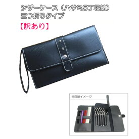 【ワンダフルデー全品ポイント5倍】メール便送料無料 訳あり シザーケース（ハサミ5丁収納） 三つ折りタイプ カラー選択不可 美容師 理容師 園芸 業務用 ガーデニング 自宅用 どれがくるかな 楽しみ 数量限定 収納 おしゃれ 多機能