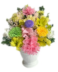 盆　初盆　彼岸　仏花　仏前　御供　供　百箇日　命日　四十九日　一周忌　ペット　オールプリザーブドフラワー ミニ仏花アレンジ
