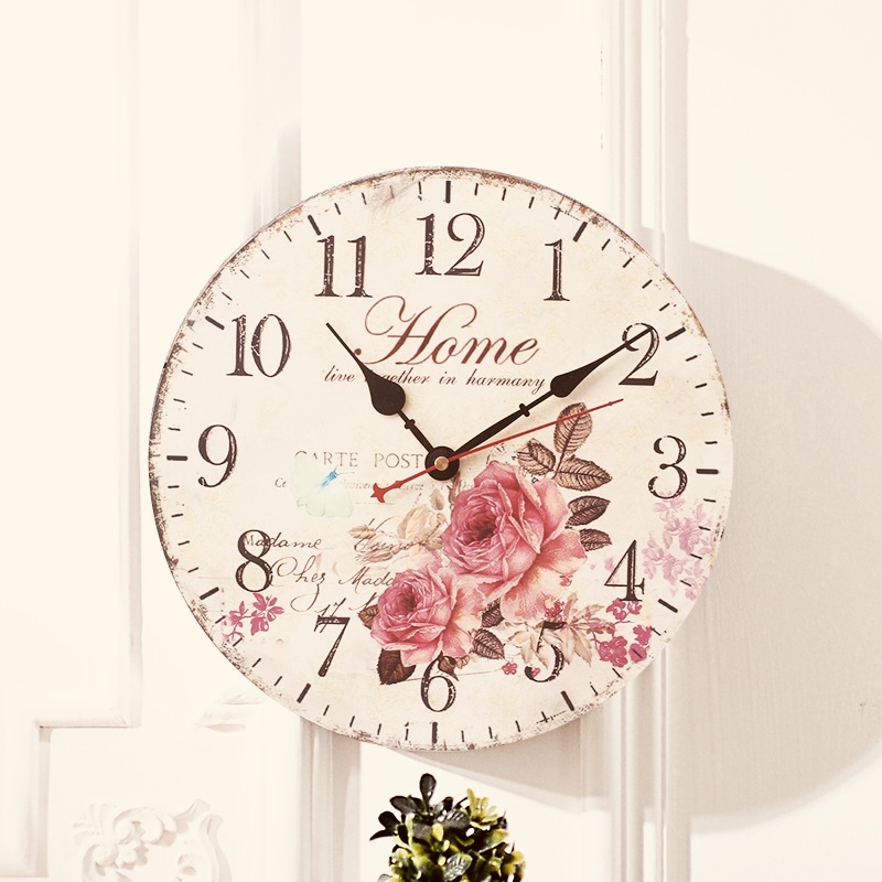 楽天市場】掛け時計 薔薇 花柄 アンティーク おしゃれ 可愛い 時計