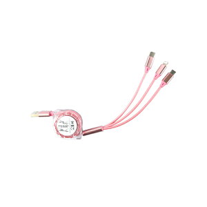 【P10倍】iOS / Micro USB / USB Type-C 3in1 急速充電 ケーブル 巻き取り ライトニングケーブル microusb typec スマホ 充電ケーブル ライトニング iPhone Android Xperia AQUOS arrows Galaxy HUAWEI Zenfone | マイクロusbケ