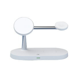 【P10倍】ワイヤレス充電器 3in1 MagSafe Qi 対応 iPhone applewatch airpods pro Galaxy Google android ワイヤレス 充電器 マグネット 置くだけ充電 置き型充電器 スタンド USB充電 スマホ 同時充電 アップルウォッチ マグセーフ 携帯充電器 急速充 LED照明
