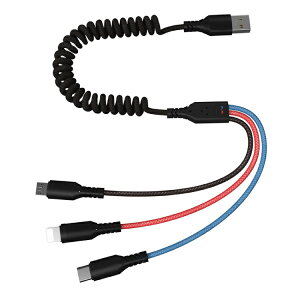 【P10倍】iOS/Micro USB/USB Type-C 3in1 充電ケーブル ライトニングケーブル microusb typec スマホ iPhone8 SE Android Xpeira AQUOS arrows Galaxy | iphone アイフォン アンドロイド ケーブル 充電器 タイプc 充電 充電