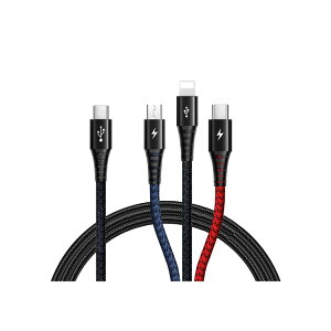 yP10{ziOS / Micro USB / USB Type-C 3in1 P[u CgjOP[u microusb typec X}z [dP[u iPhone Android Xperia AQUOS arrows Galaxy HUAWEI | ACtH ^Cvc ipad [dR[h }[d [d 