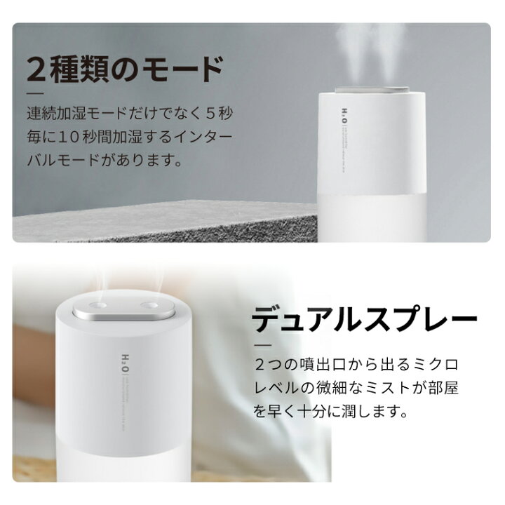楽天市場】加湿器 卓上 充電式 小型 大容量 オフィス おしゃれ 