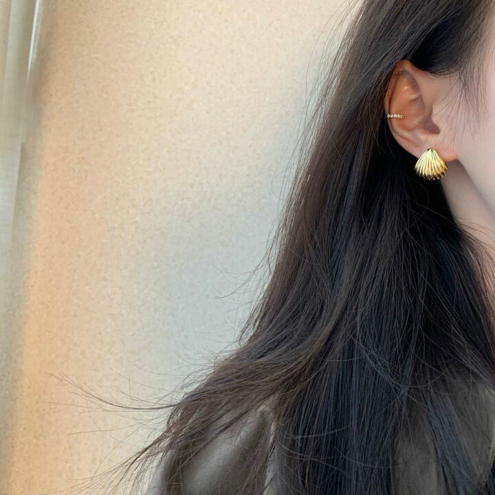 楽天市場】貝殻 シェル イヤリング ピアス見え 14Kコーティング  