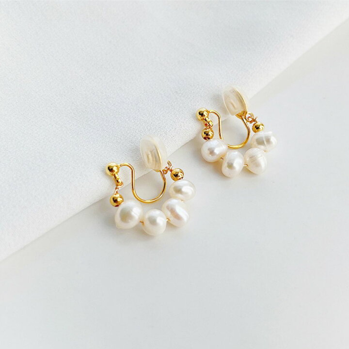 楽天市場】パール フープ イヤリング ピアス 小粒 14K ニッケルフリー 