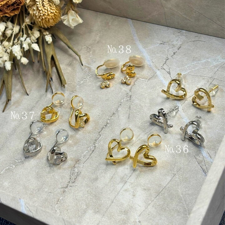 楽天市場】ケース付き ハート イヤリング ピアス ピアス見え 14K 