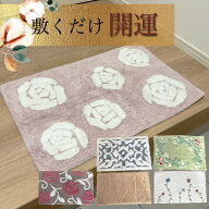 開運 玄関マット 洗える 天然綿 コットンマット ラッキーカラー ピンク ホワイト アイボリー ライトブル…