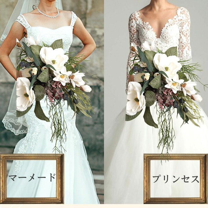 楽天市場】ウェディングブーケ 造花 マグノリア 豪華 お洒落 大きな 