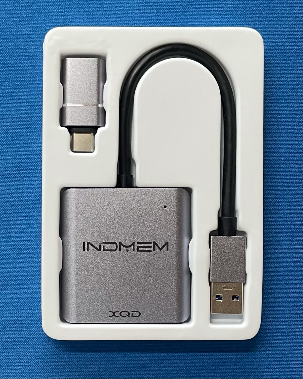 INDMEM XQDカードリーダー USB3.0 Type-Cアダプター付き