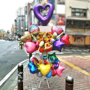 【送料無料・手渡しお届け】開店祝い バルーン お祝い 花助が厳選した花屋のお祝いバルーンスタンド花 2段 75000円 祝花 花輪 結婚式 握手会 アイドル 誕生 選べる花色は25色 名札付き 画像報