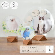ペット 遺影 位牌 写真立て 犬 猫 ペット供養 お供え 写真 アクリル印刷 木製スタンド 花 虹 仏具 ペット…