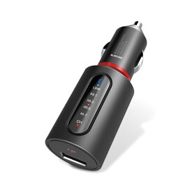 エレコム FMトランスミッター Bluetooth USBポート付 2.4A おまかせ充電 4チャンネル ブラック LAT-FMBT02BK