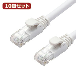 10�Z�b�g�G���R�� LAN�P�[�u��/CAT6A/�X�^���_�[�h/1m/�z���C�g LD-GPA/WH1X10