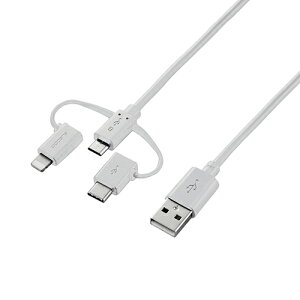 �G���R�� �X�}�[�g�t�H���pUSB�P�[�u��/3in1/microUSB+Type-C+Lightning/0.3m/�z���C�g MPA-AMBLCAD03WH