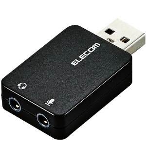 �G���R�� �I�[�f�B�I�ϊ��A�_�v�^ USB-��3.5mm �I�[�f�B�I�o�� �}�C�N���� ���}�� �R���p�N�g �u���b�N USB-AADC01BK