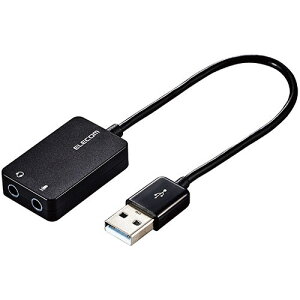 �G���R�� �I�[�f�B�I�ϊ��A�_�v�^ USB-��3.5mm �I�[�f�B�I�o�� �}�C�N���� �P�[�u���t 15cm �u���b�N USB-AADC02BK