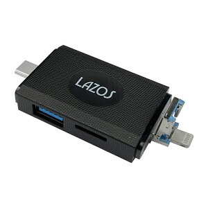 �y6�Z�b�g�z Lazos �}���`�J�[�h���[�_�[(Lightning / Type-C / USB�v���O) L-MCR-LX6
