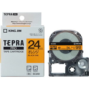 KING JIM �L���O�W�� �e�v��PRO�e�[�v 24mm �I�����W KJ-SC24D