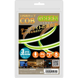���{�g���X�g�e�N�m���W�[ JTT USB�e�[�v COB���C�g 3m �O���[�� COBTP3M-GR