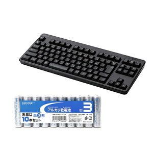 �G���R�� Bluetooth�~�j�L�[�{�[�h/�����u������/�X�^���h�t��/�}���`�y�A�����O�Ή�/�u���b�N + �A���J�����d�r �P3�`10�{�p�b�N�Z�b�g TK-FBM111BK+HDLR6/1.5V10P