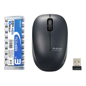 �G���R�� ���C�����X�}�E�X ���� 2.4GHz �R�� �É� BlueLED �q���p ���w�� S�T�C�Y �u���b�N �I�����C���w�K + �A���J�����d�r �P3�`10�{�p�b�N�Z�b�g M-BL20DBSKBK+HDLR6/1.5V10P