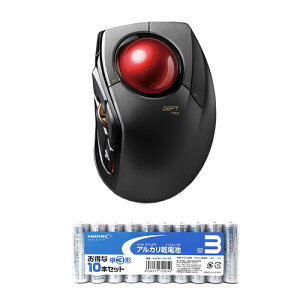 �G���R�� �g���b�N�{�[���}�E�X �l���w 8�{�^�� �`���g�@�\ �L�� ���� Bluetooth 1000����ϋv �u���b�N + �A���J�����d�r �P3�`10�{�p�b�N�Z�b�g M-DPT1MRBK+HDLR6/1.5V10P