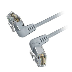 VENTION Cat.6a LAN�P�[�u�� UTP ���p�R�l�N�^ 360°�X�C���O�^�C�v �O���[ 3m �O���[ IB-0309