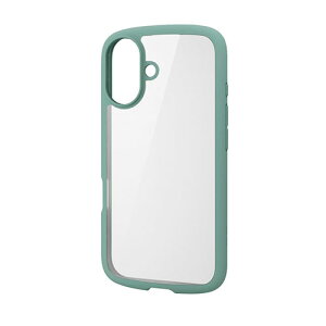 �G���R�� iPhone 16 �n�C�u���b�h�P�[�X TOUGH SLIM LITE �t���[���J���[ �O���[�� PM-A24ATSLFCGN