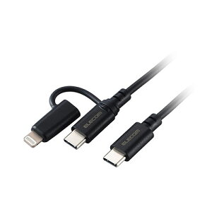 �G���R�� 2in1 USB�P�[�u�� Type-C+Lightning USB Power Delivery�Ή� 1.0m �u���b�N MPA-CCLAD10BK