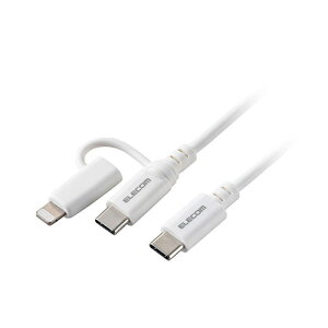 �G���R�� 2in1 USB�P�[�u�� Type-C+Lightning USB Power Delivery�Ή� 1.0m �z���C�g MPA-CCLAD10WH