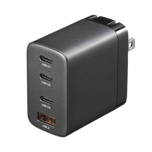 �T�����T�v���C USB PD�Ή�AC�[�d�� PD65W�EC×3+A×1 1��ŕ����f�o�C�X�𓯎��[�d�\ �u���b�N ACA-PD107BK