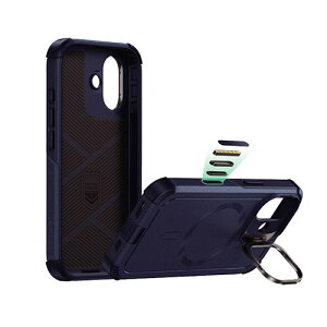 ESR Cyber Armor �X�^���h�t���ϏՌ��P�[�X for iPhone 17 �_�[�N�u���[ ES27904i17