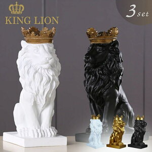 �u�� �N���E�� �L���O���C�I�� 3�Z�b�g �z���C�g �u���b�N �S�[���h 36cm Lion