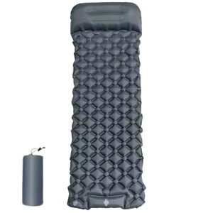 エアマット グレー シングル 枕付き 防災 キャンプマット エアーマット