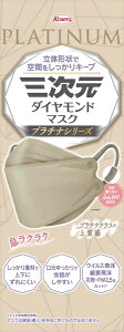 三次元ダイヤモンドマスク プラチナシリーズ フリーサイズ シャンパンゴールド 20枚 【興和】