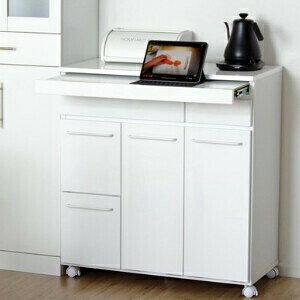 スライド棚付きダストボックス4D(ホワイト)