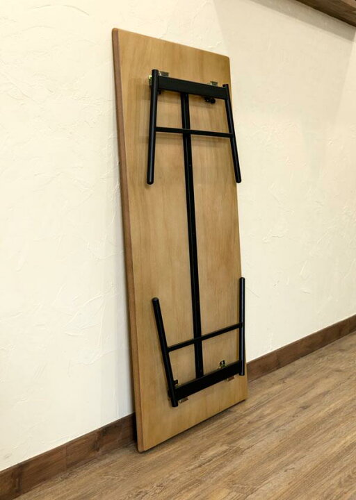楽天市場】【時間指定不可】棚付き折れ脚テーブル Luster 120 OAK/WAL 