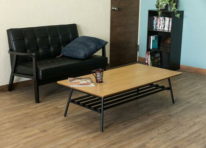 楽天市場】【時間指定不可】棚付き折れ脚テーブル Luster 120 OAK/WAL 