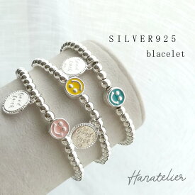 送料無料！SILVER925にこちゃんゴムブレスレット3色 bra006　シルバーアクセサリー　金属アレルギー対応