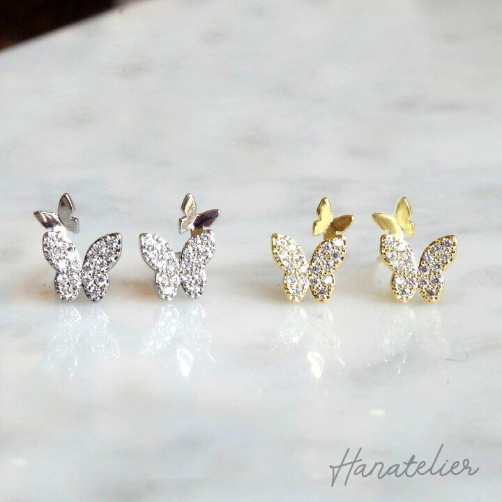 楽天市場】MINI2バタフライピアスpie326 ちょうちょピアス【ノン  
