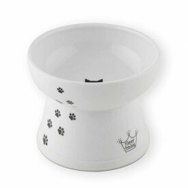 猫壱(necoichi)ハッピーダイニング 猫用 脚付フードボウル L 猫柄 吐き戻し軽減 電子レンジ＆食器洗浄機対応