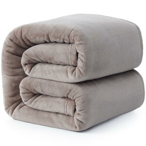 Hansleep 毛布 シングル 冬用 ブランケット 100x140cm ダーク グレージュ マイクロファイバー 柔らかく肌触り フランネル 洗える 静電防止 四季適用 (100x140,ダーク グレージュ)